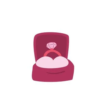 Isolated diamond ring inside box vector design Illustrazione stock