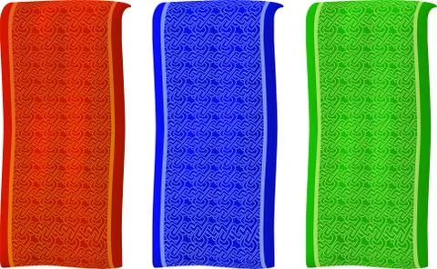 Isolated different colored banners with pattern Stock Illustration