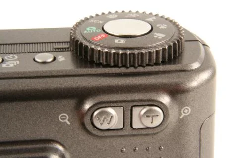 Isolated digital camera buttons on white Stock Photos
