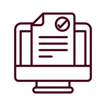 Isolated digital computer and document vector design Stock Illustration