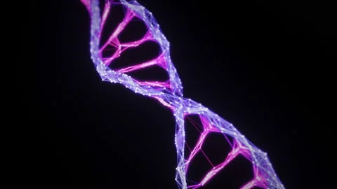 Isolated Digital Plexus DNA molecule strand Loop pink purple violet alpha matte Stock Footage 108888296