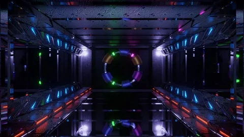 Isolated dim portal with dancing light Stock Footage 160523019