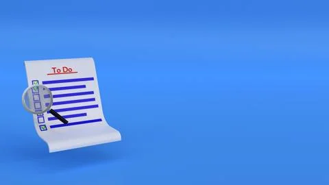 Isolated to do checklist 3d rendering , time management concept design 3d Stock Illustration