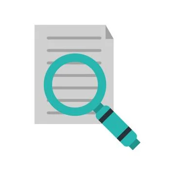 Isolated document and lupe design Illustrazione stock