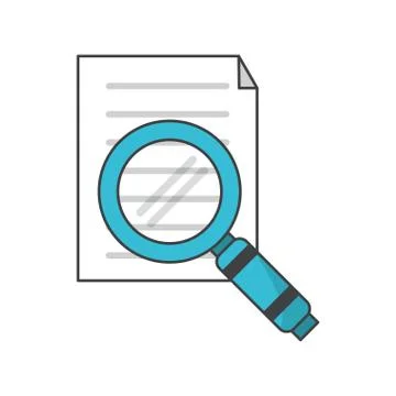 Isolated document and lupe design 스톡 일러스트