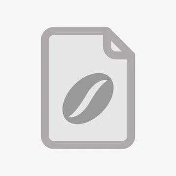 Isolated document with a coffee bean Stock Illustration