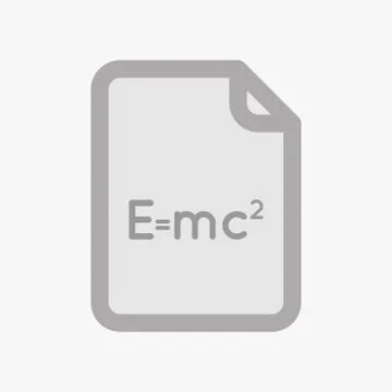 Isolated document with the Theory of Relativity formula Illustrazione stock