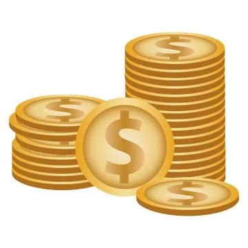 Isolated dollar coins Illustrazione stock