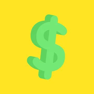 Isolated Dollar Icon On Black Background. Money Green Graphic Element. Stock Illustration