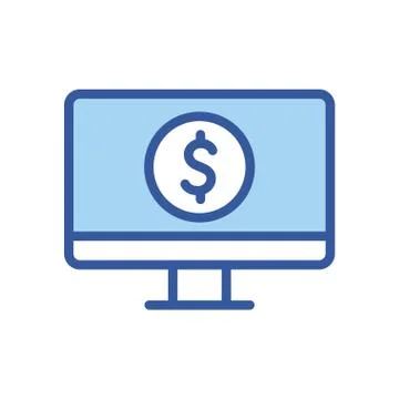 Isolated dollar inside computer line and fill style icon vector design Stockillustratie