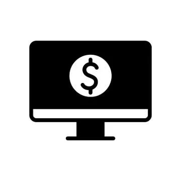 Isolated dollar inside computer silhouette style icon vector design Stock Illustration