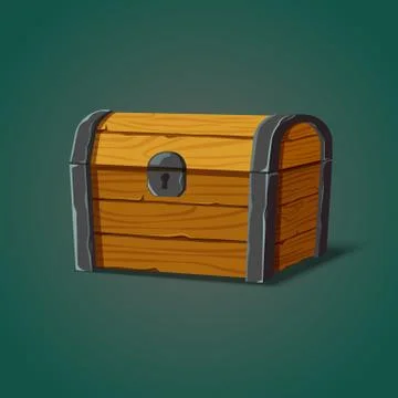 Isolated dower chest or isometric wooden crate Stock Illustration