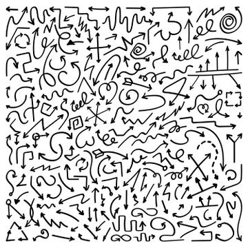 Isolated drawn arrows on the tablet. Vector illustration on white background Stock Illustration