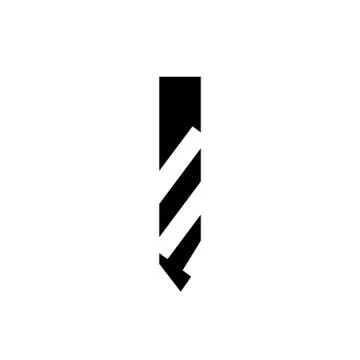 Isolated drill bit icon, simple black. Schematic sign for technical literature Ilustração Stock
