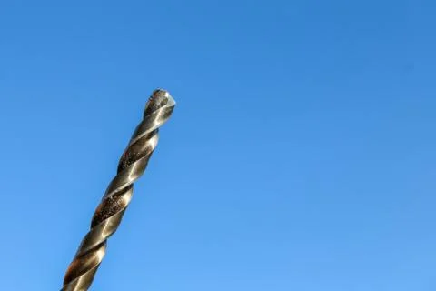 The Isolated Drill Bits with the Blue Sky Background Stock Photos