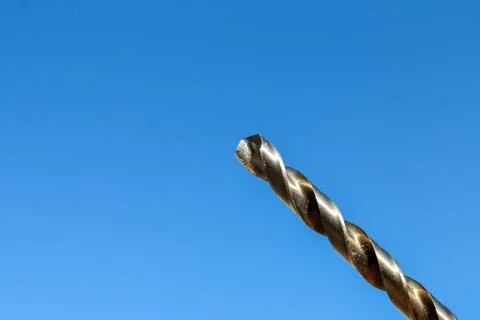 The Isolated Drill Bits with the Blue Sky Background Stock Photos