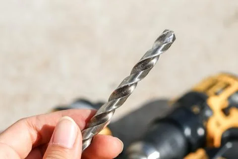 The Isolated Drill Bits At the Construction Site Stock Photos