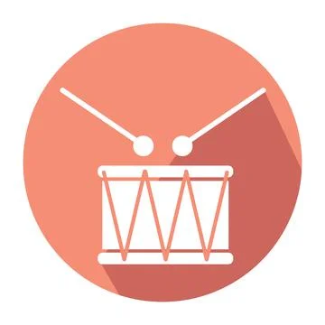 Isolated drum icon Flat design Musical instrument Vector Illustrazione stock