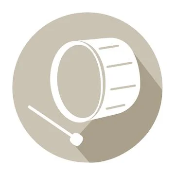 Isolated drum icon Flat design Musical instrument Vector Stock Illustration
