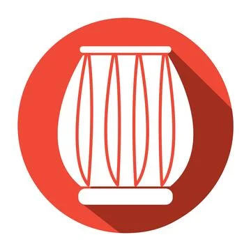 Isolated drum icon Flat design Musical instrument Vector Illustrazione stock