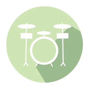 Isolated drum set icon Flat design Musical instrument Vector Illustrazione stock