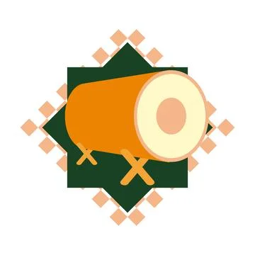 Isolated drum on a white background, Vector illustration. Eps 10. drum icon Stock Illustration