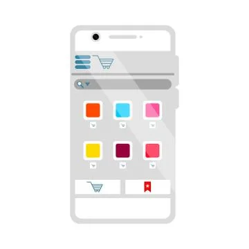 Isolated e-commerce mobile app Stock Illustration