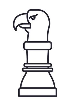 Isolated eagle bird chess piece vector design Stock Illustration