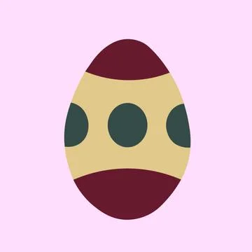 Isolated Easter Egg with circles on pink background. Stock Illustration