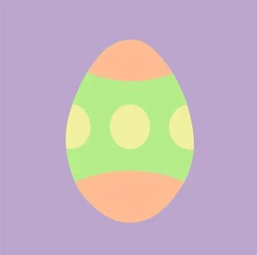Isolated Easter Egg with circles on Purple background. Stock Illustration