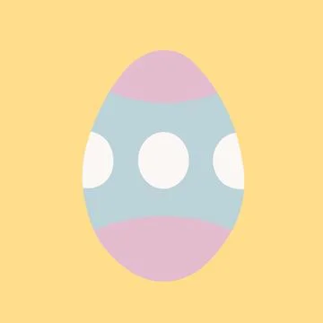 Isolated Easter Egg with circles on yellow background. Stock Illustration