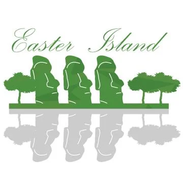 Isolated Easter Island Landscape Illustrazione stock