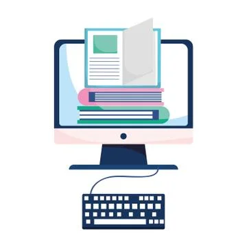 Isolated ebooks and computer vector design 库存插图