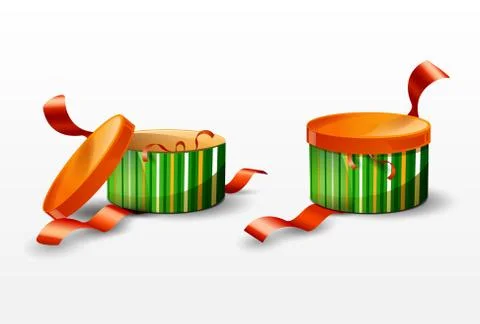 Isolated editable Christmas box 2 Stock Illustration