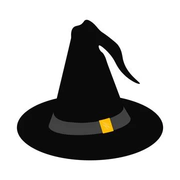 Isolated editable witch hat. Vector illustration. EPS10 Stock Illustration