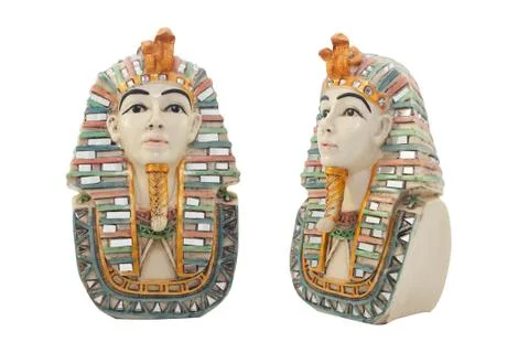 Isolated egyptian pharaoh bust. Foto stock