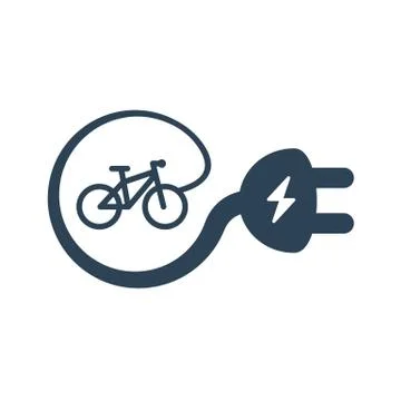 Isolated Electric Bike Linear Vector Icon Stock Illustration