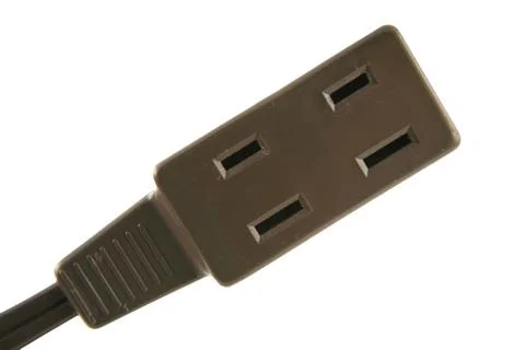 Isolated electric cord socket Stock Photos