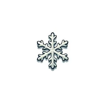 Isolated elegant winter snowflake with black border over white creating hol.. Ilustração Stock
