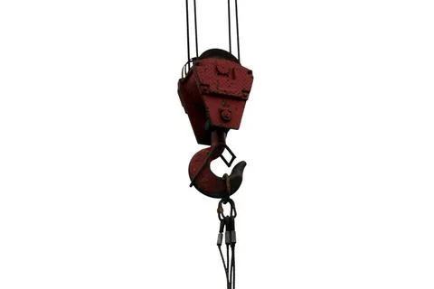 Isolated elements of crane: hook, loop chain connecting parts. Isolated el... Stock Photos