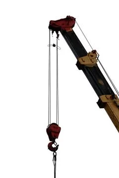 Isolated elements of crane: hook, loop chain connecting parts. Isolated el... Stock Photos