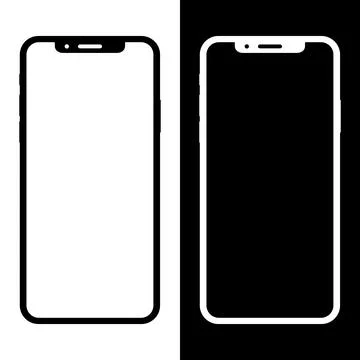 Isolated empty cell phone mockup. Phone mockup isolated on white and black ba Illustrazione stock