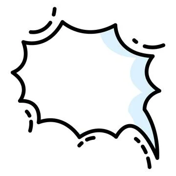 Isolated empty comic speech bubble Vector Stock Illustration