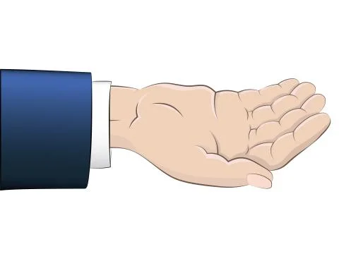 Isolated empty human hand with blue sleeve vector illustration Stock Illustration