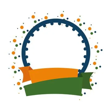 Isolated empty label with the colors of India Vector Stock Illustration