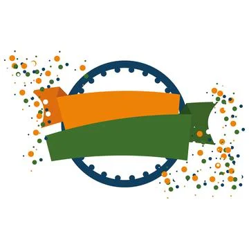 Isolated empty label with the colors of India Vector Stock Illustration