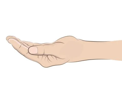 Isolated empty man hand drawing vector illustration Stock Illustration