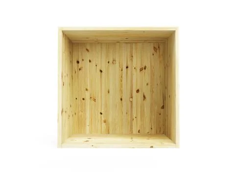 Isolated empty pine box Stock-Illustration