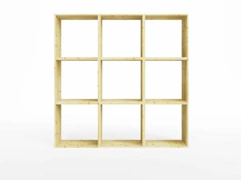 Isolated empty pine shelf Stock Illustration