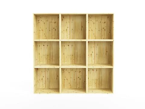 Isolated empty pine shelf Stock Illustration